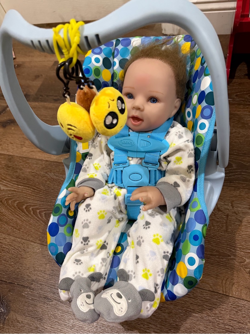 NPK Realistic Baby Doll Blue Eyes w/ joovy car seat